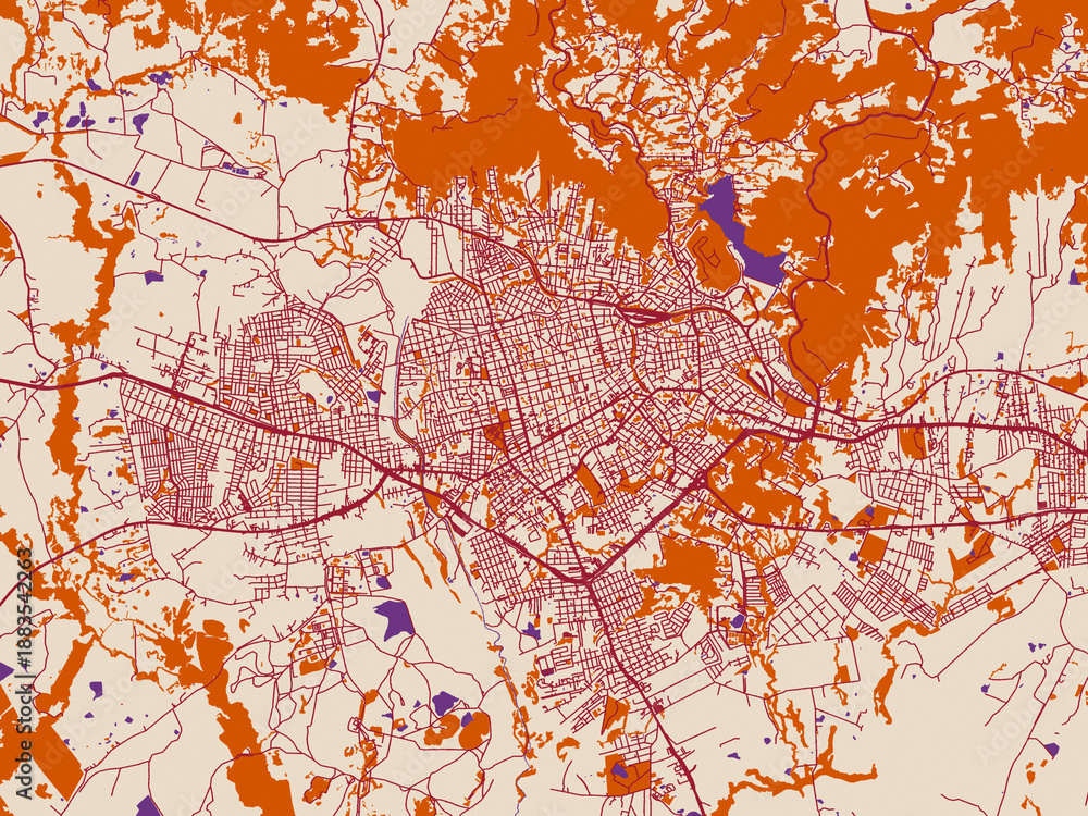 Obraz premium Urban map poster — Santa Maria, Brazil