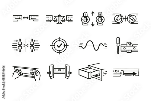 Alignment smooth icons even icon adjustment slide dual calm installation right vector