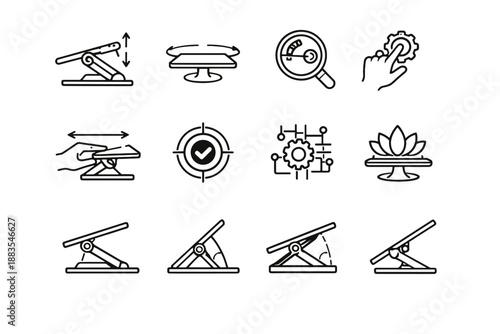 Icon movement rotation angle laptop icons stand vector calm mechanism tweak logic