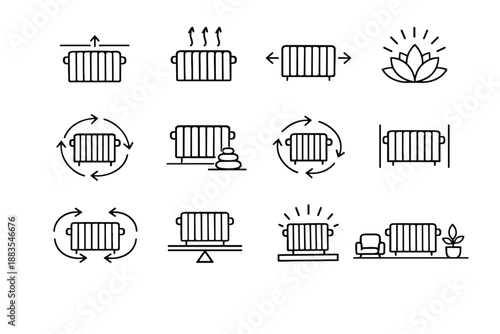 Icon effective radiator top vector icons airflow clean warming balanced logic above