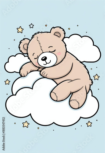 Teddy Bear with Clouds