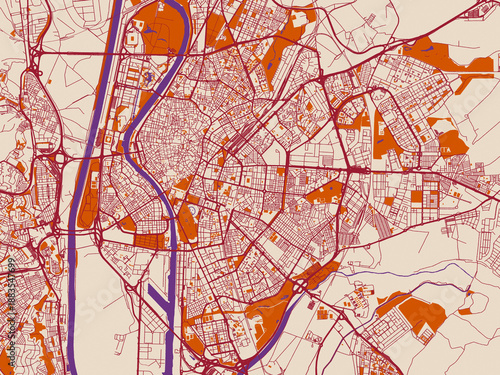 Quadro su tela Seville, Spain – urban map