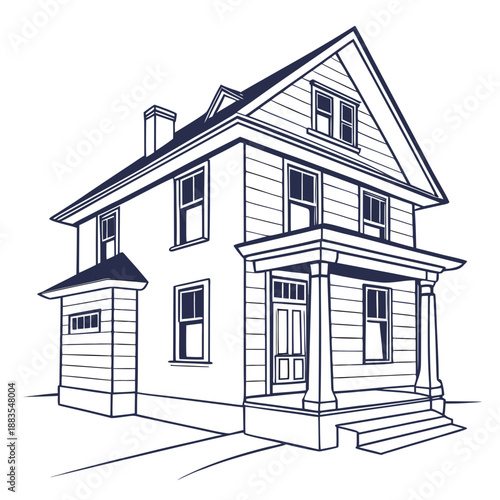 Classic two-story house with porch