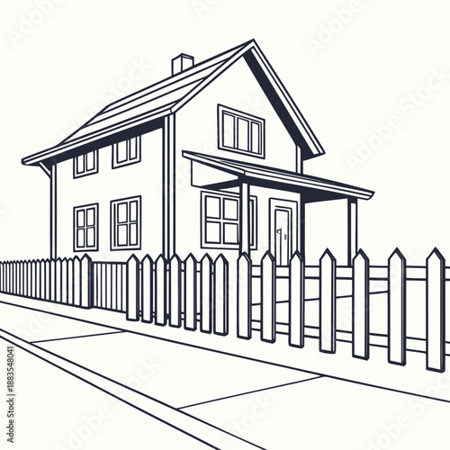 Quaint house with picket fence