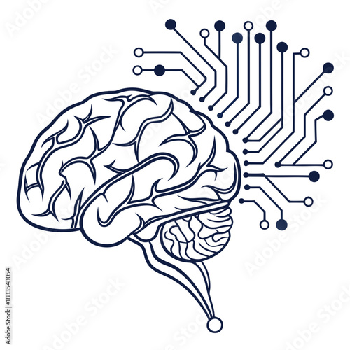 Human brain integrated with technology