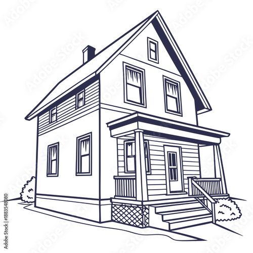 Charming two-story house with porch