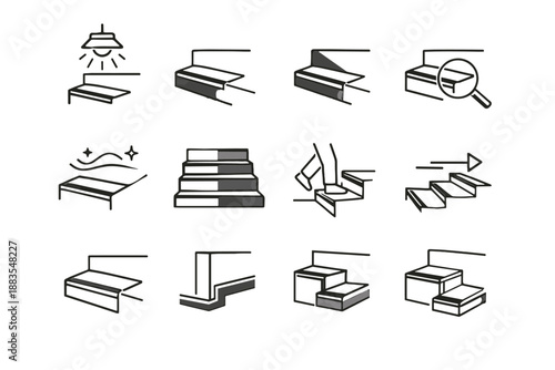 Cue logic interaction vector placement navigation icon stair calm icons reinforcement tread