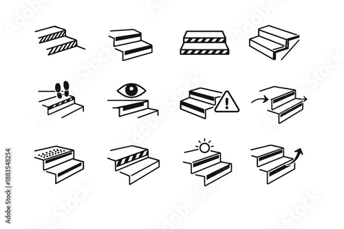 Safe calm icon compliance icons guidance staircase visibility building vector minimalist public