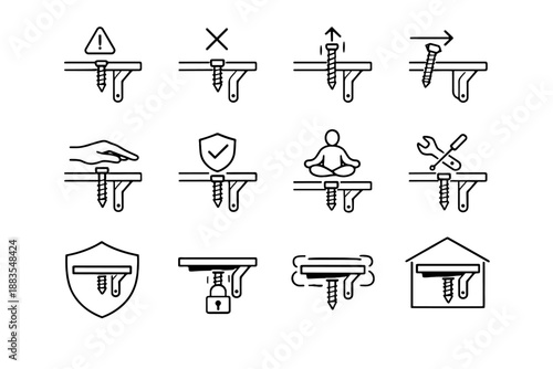 Screw safety too awareness vector shallow warning embed icon icons calm shelf