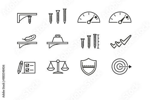 Shelf icon choice mindful safety bracket planning light icons logic vector margin