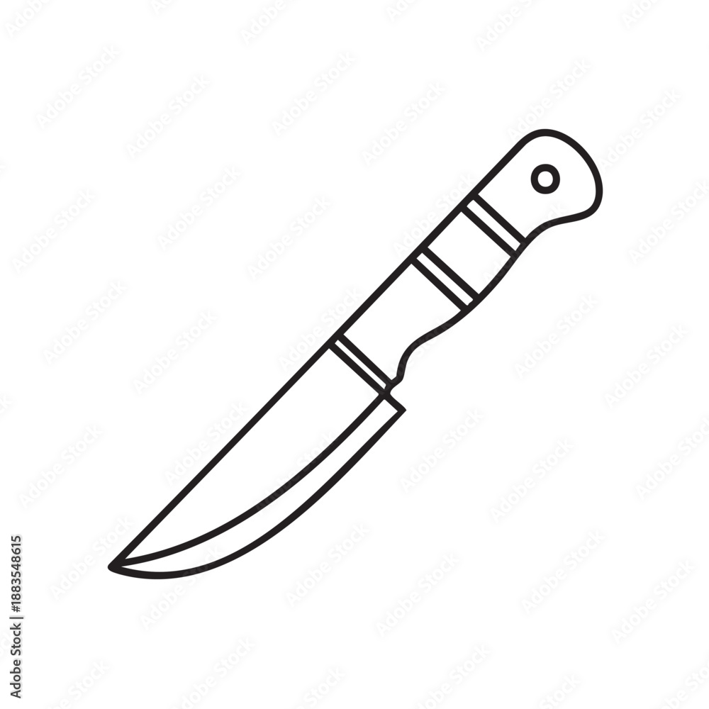 Obraz premium Handdrawnoutlineofaswissarmyknifewithbladeopen