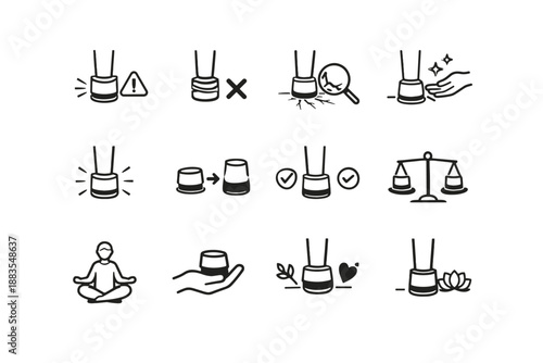 Chair tight fit focus vector icons damage cue choice icon calm too