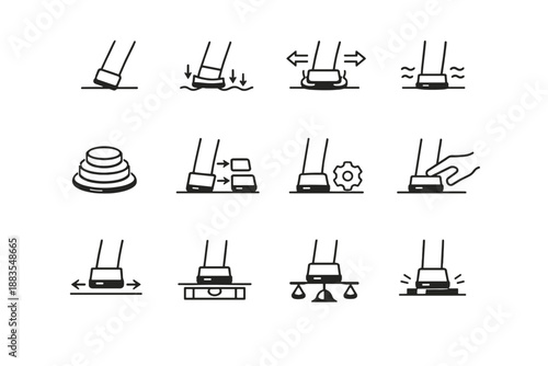 Vector pressure minimalist sizing angled uneven leg icon load chair cue protectors