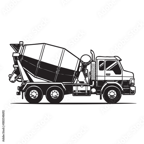 Heavy duty flatbed tow truck with lifting equipment isolated on transparent background