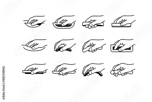 Logic calm vector curved silhouette handle zone minimalist drawer ease design finger