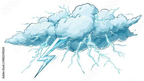 Dynamic Lightning Cartoon Style Vector Illustration for Creative Projects