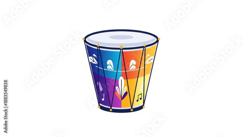 Colorful Surdo Drum Illustration for Brazilian Carnaval Celebrations