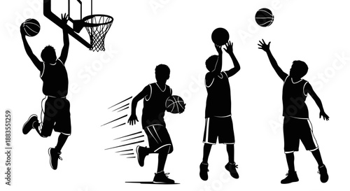 Basketball Players in Action.