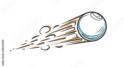 A simple line drawing of a glass bottle flying through the air with motion blur.