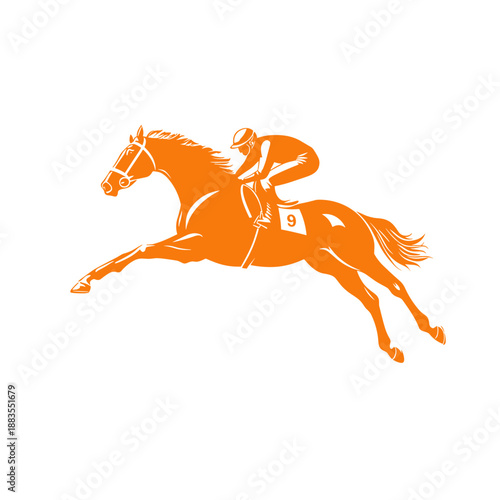 Dynamic Racehorse in Motion Artwork