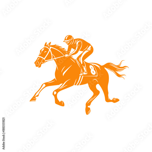 Dynamic Racehorse in Motion Artwork