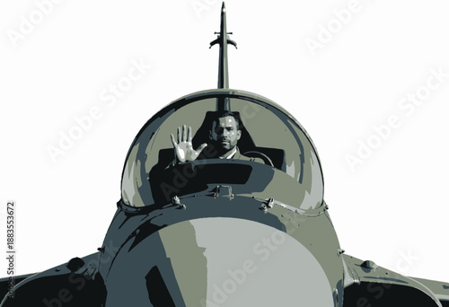 Close-Up of a Pilot Inside a Military Aircraft Cockpit With a Focus on the Advanced Aerodynamics and Design of the Jet Fighter