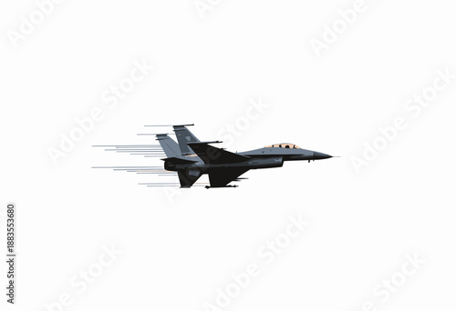 Sleek Military Jet Demonstrating Speed and Power in Flight Against a Clear Sky with Vapor Trail Enhancing Aerodynamic Presence