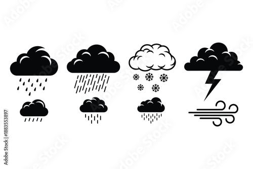 Weather Cloud Icons Set