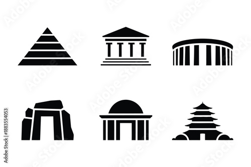 Famous Architectural Landmarks Icons