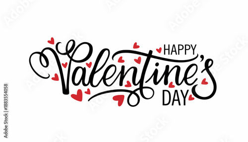 Happy Valentine's Day Celebration with Hearts and Love