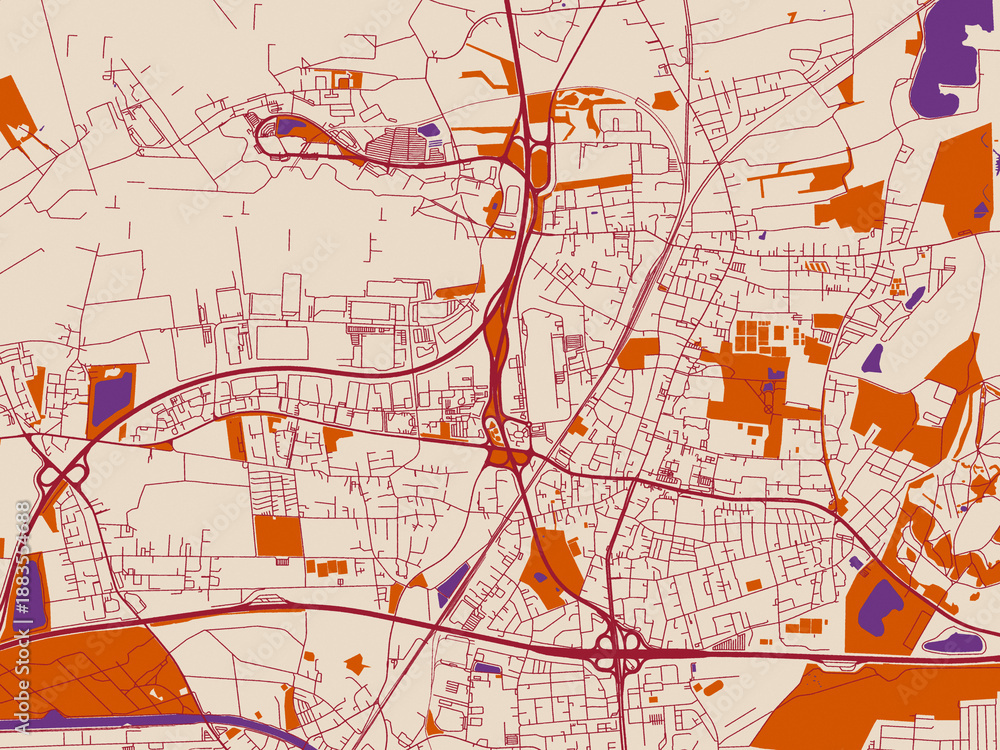 Fototapeta premium Infographic city map of Langenhagen, Germany