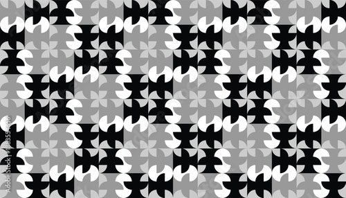 High-contrast seamless vector backdrop featuring a dynamic curved grid. Sophisticated black and white pattern for premium packaging and digital art