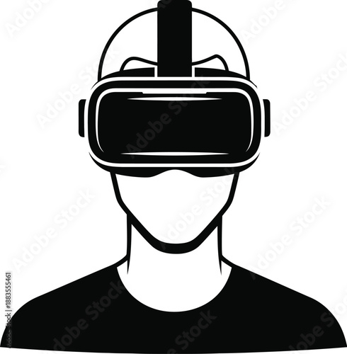 Silhouette of a person wearing a virtual reality headset demonstrates immersive digital technology for gaming.
