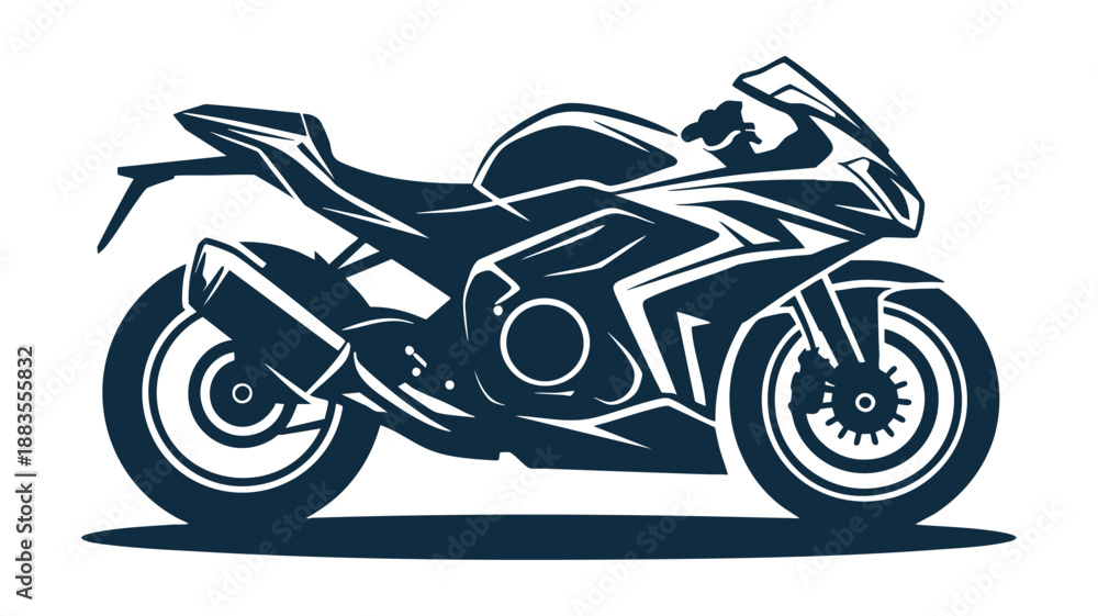 Fototapeta premium Sleek sport motorcycle silhouette