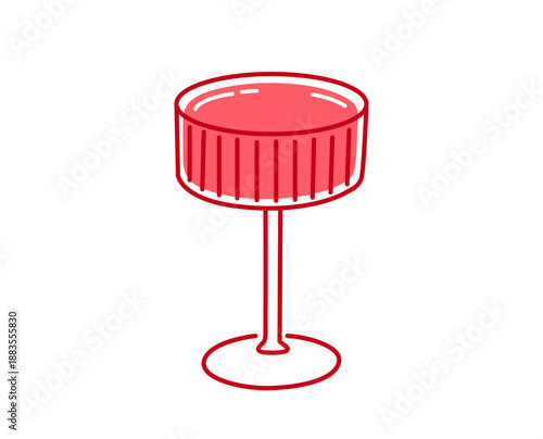 Cocktail drink icon. Minimalistic trendy outline vector illustration. Hand drawn element.