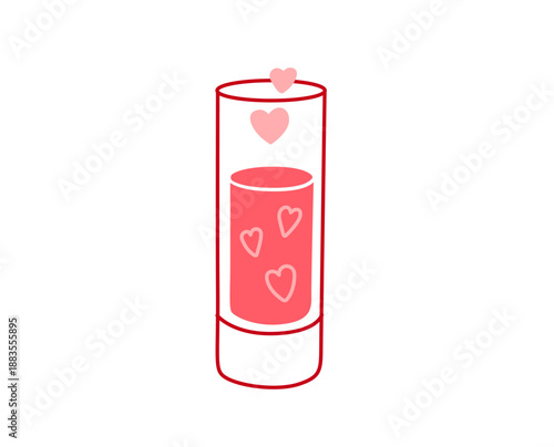 Valentine’s Day romantic cocktail. Hand drawn love drink doodle icon. Vector isolated illustration.