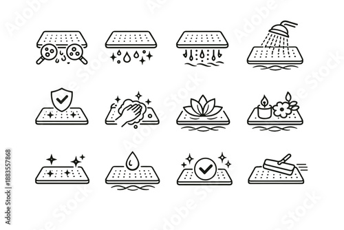 Hygiene focus bath logic minimalist vector clean cue prevention mat icon care