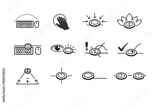 Hand vector silhouette desk avoidance clearance calm mouse icons icon movement zone
