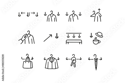 Icon coat spacing vector daily hook single comfort logic silhouette minimalist cue