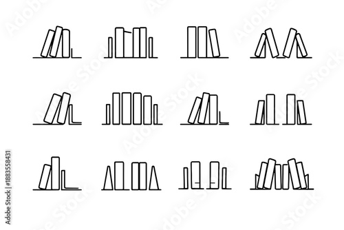 Focus icons calm silhouette minimalist order vector bookend grouping support spines logic