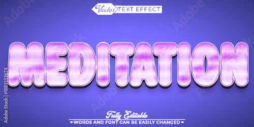  Meditation Calm Mindfulness Vector Fully Editable Smart Object Text Effect