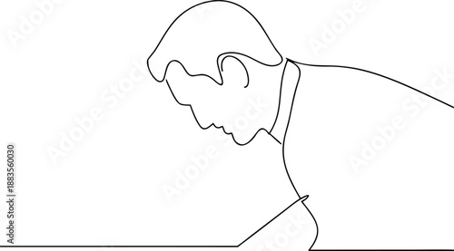 Simple line drawing of a person