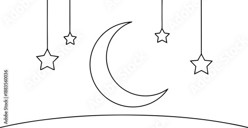 Simple moon and stars design