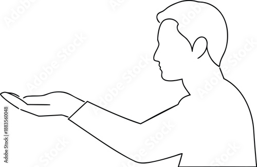 Simple Hand Outline Drawing