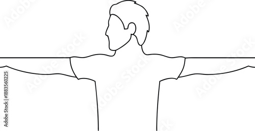 Man with arms outstretched