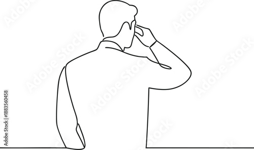 Simple Man Thinking Alone