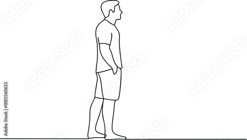 Simple Man Standing Sketch