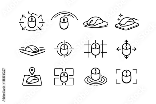 Mouse placement sweeping area glide arc desk icon precision free vector movement