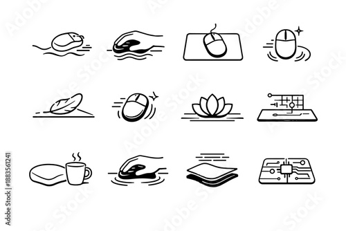 Icons minimalist surface vector awareness boundary mousepad icon logic glide silhouette desk