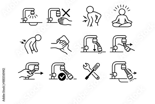 Strain correction hand warning minimalist aerator cue icon barely icons kitchen logic